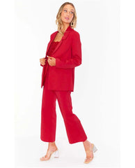 Holiday Red Suiting Blazer - PINK ARROWS