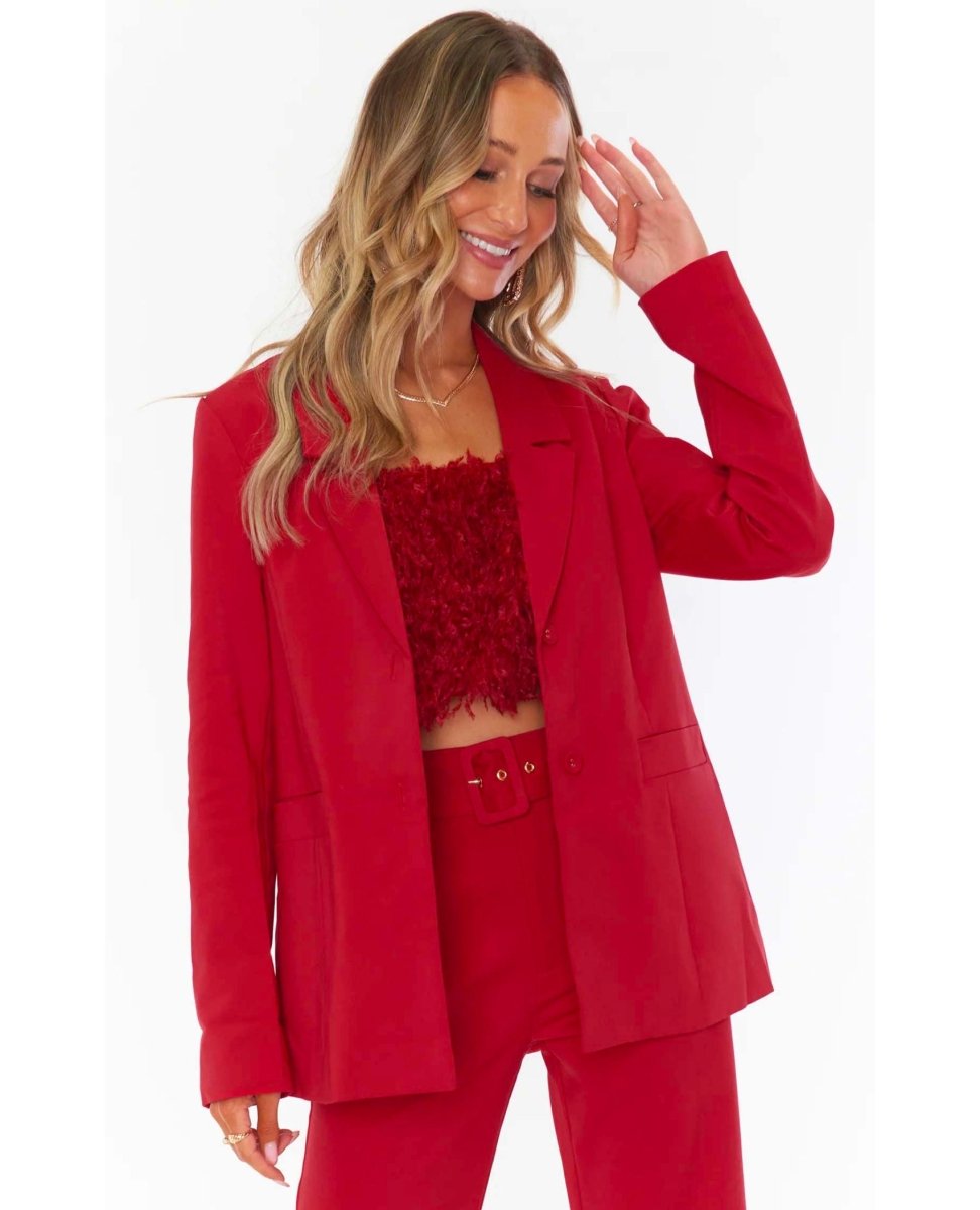 Holiday Red Suiting Blazer - miamidrugpossession