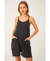 Hot Shot Shorts Onesie Washed Black - miamidrugpossession