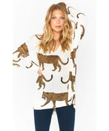 Hug Me Sweater Tossed Leopard Knit - miamidrugpossession