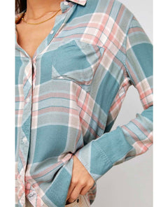 Hunter Button Down Agave Rose - miamidrugpossession