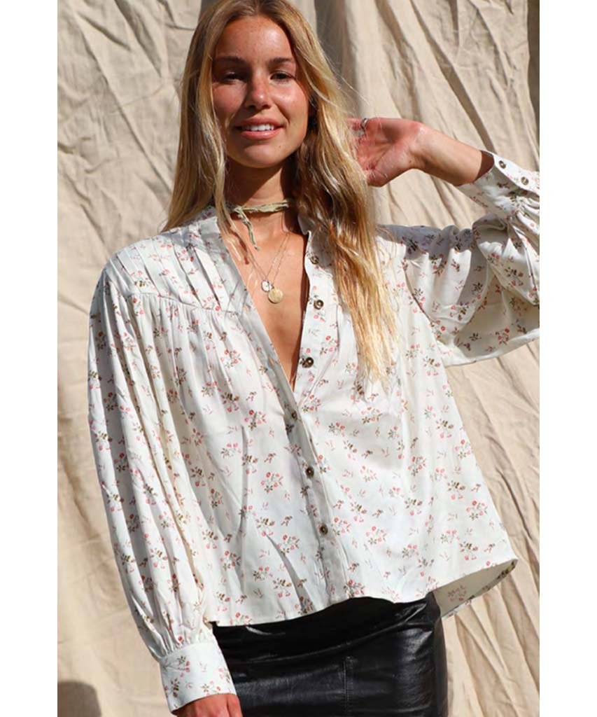 Icon Blouse Winter White Floral - clearpathherbicide