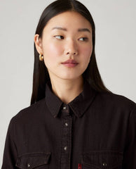 Iconic Western Denim Shirt Black - PINK ARROWS