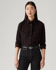 Iconic Western Denim Shirt Black - PINK ARROWS