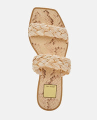 Indy Sandals Light Raffia Stella - PINK ARROWS