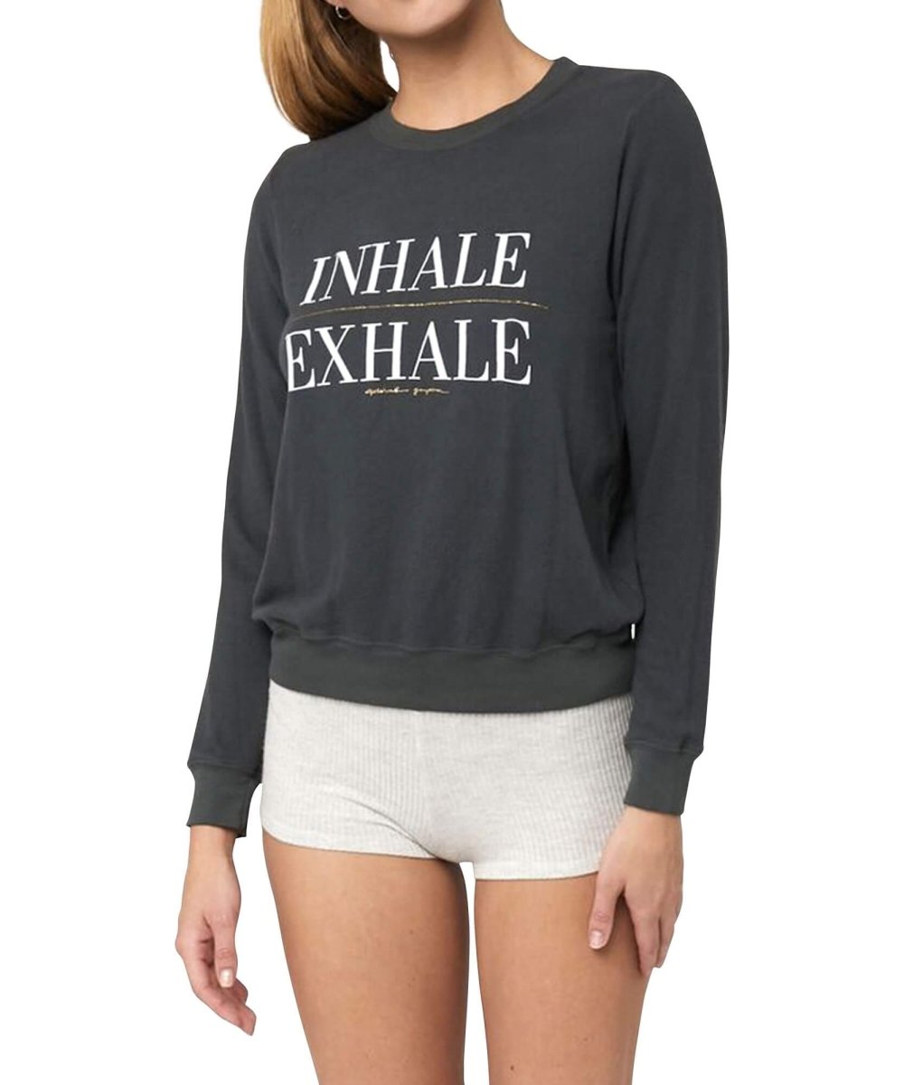 Inhale Exhale Crew Neck Sweatshirt - miamidrugpossession