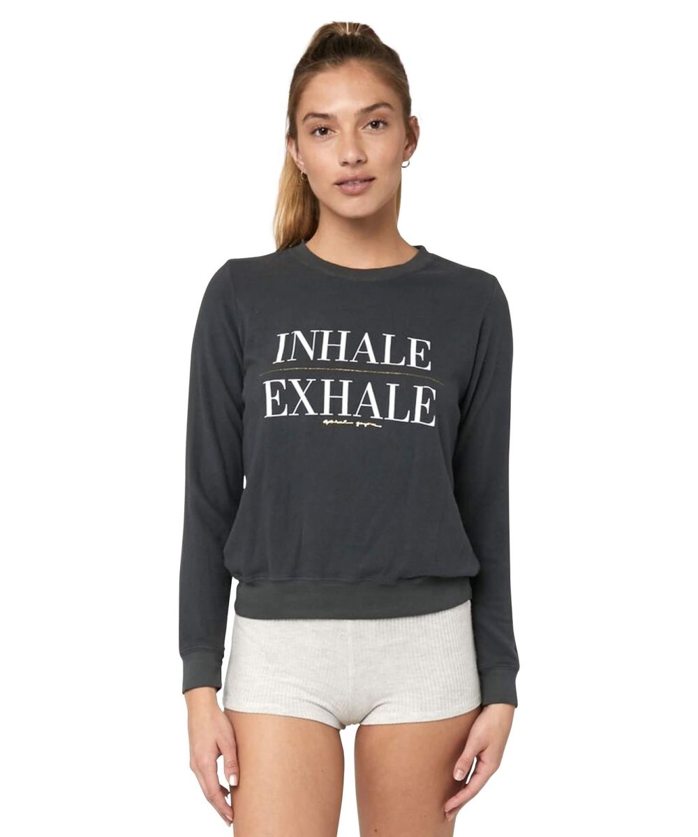 Inhale Exhale Crew Neck Sweatshirt - miamidrugpossession