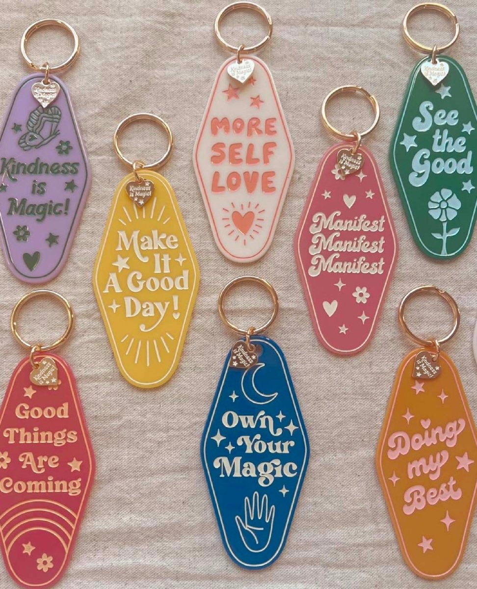 Inspirational Motel Keychains Assorted - PINK ARROWS