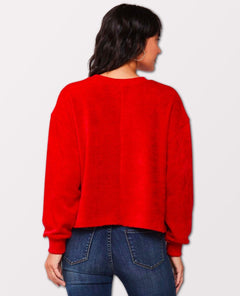 Irma Chenille Sweatshirt Red - miamidrugpossession