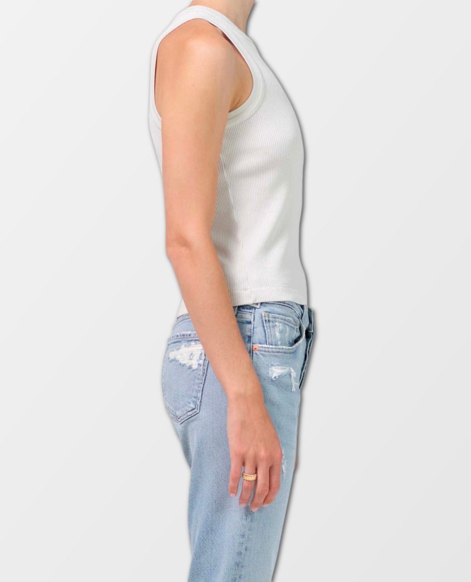 Isabel Rib Tank Batiste Lt Grey - miamidrugpossession