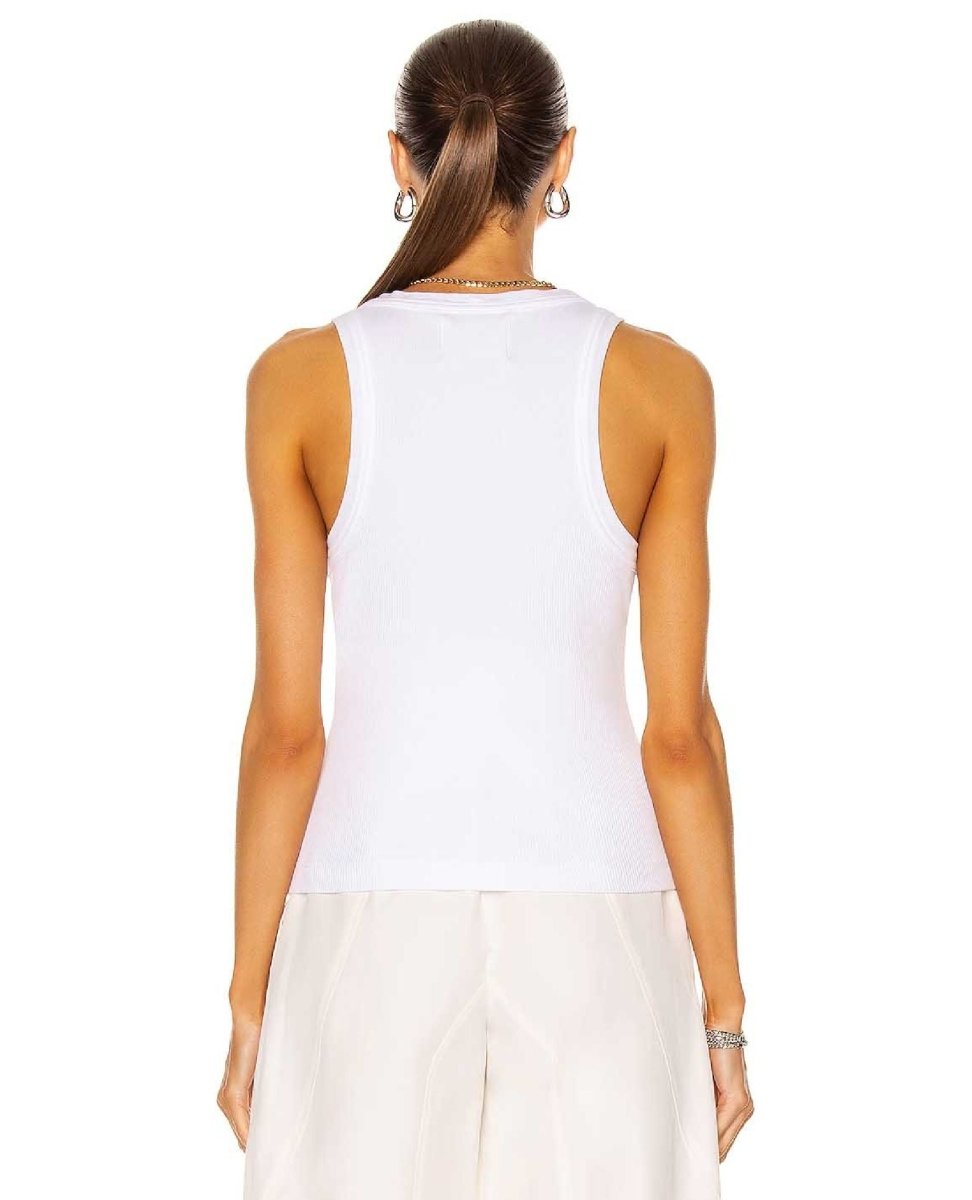 Isabel Rib Tank White - miamidrugpossession