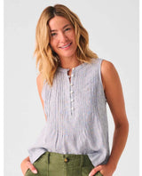 Isha Top Blue Mini Stripe - miamidrugpossession