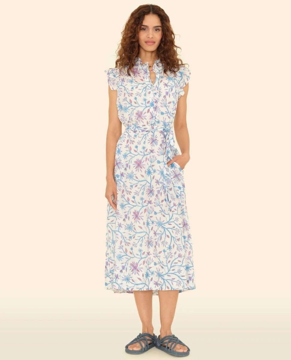 Ivory Blue April Dress - PINK ARROWS