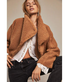 Izzy Teddy Jacket Sand - miamidrugpossession