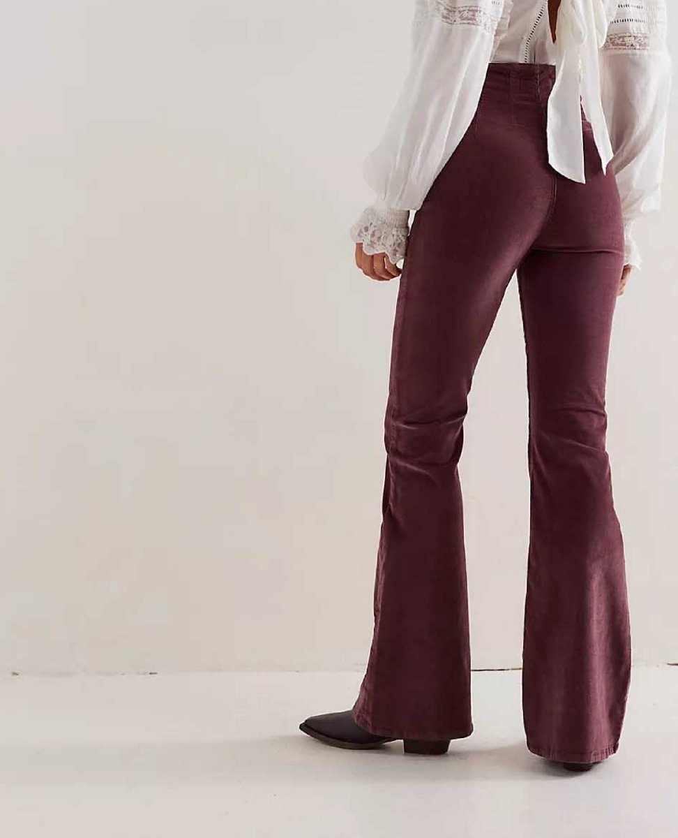 Jayde Cord Flare Pant Chocolate Truffle - miamidrugpossession