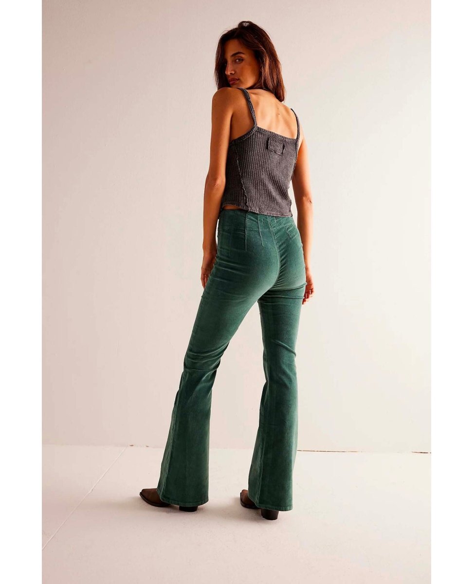 Jayde Cord Flare Pant Huntress Green - miamidrugpossession