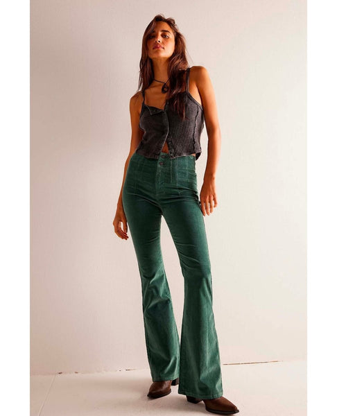 Jayde Cord Flare Pant Huntress Green - miamidrugpossession