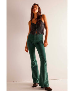 Jayde Cord Flare Pant Huntress Green - miamidrugpossession