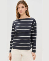 Jersey Boatneck Top Osprey Stripe - PINK ARROWS