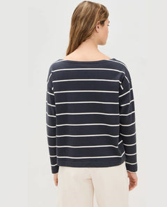 Jersey Boatneck Top Osprey Stripe - PINK ARROWS