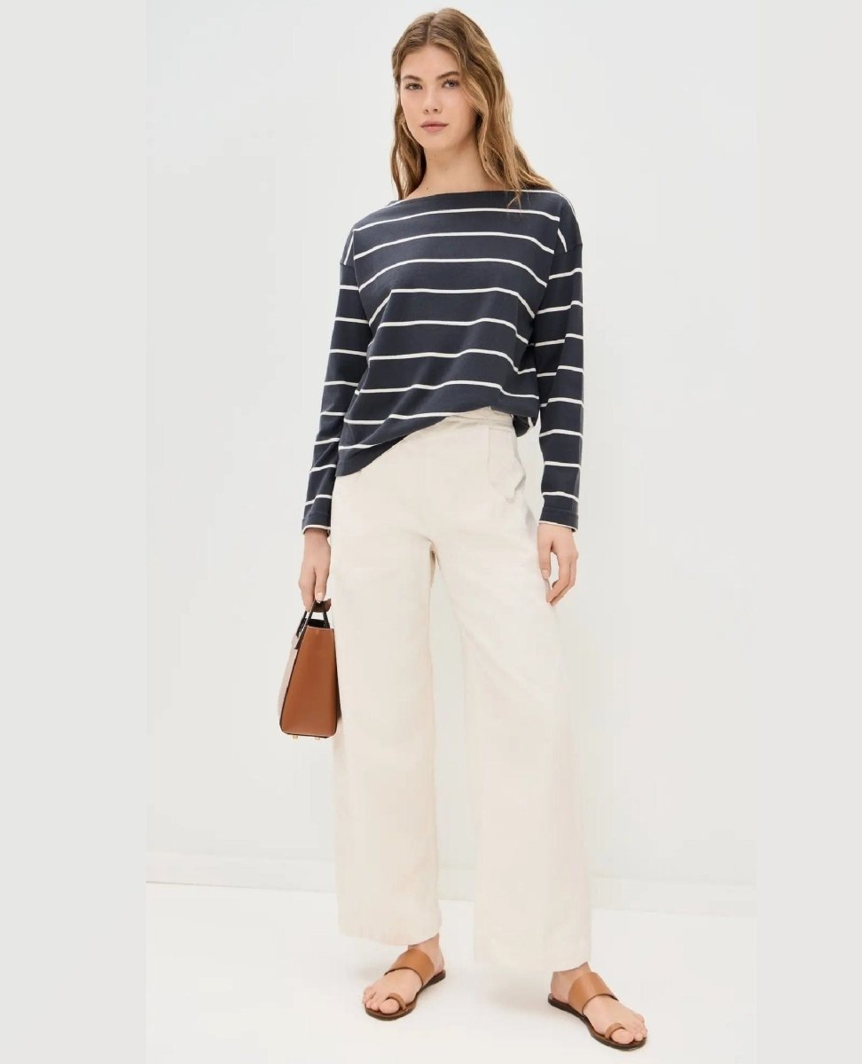 Jersey Boatneck Top Osprey Stripe - PINK ARROWS