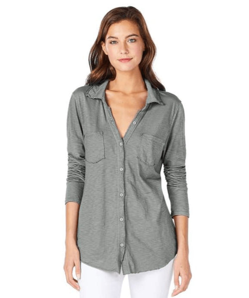 Jersey Button Down, Heather Grey - clearpathherbicide