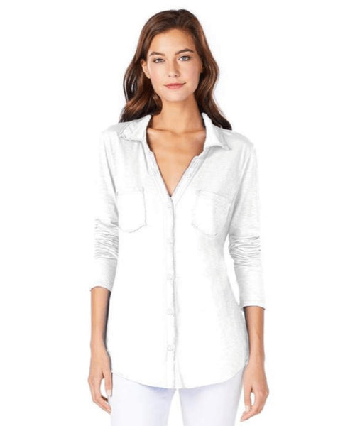 Jersey Button Down, White - clearpathherbicide