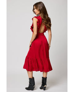 Jessie Midi Dress Red - PINK ARROWS