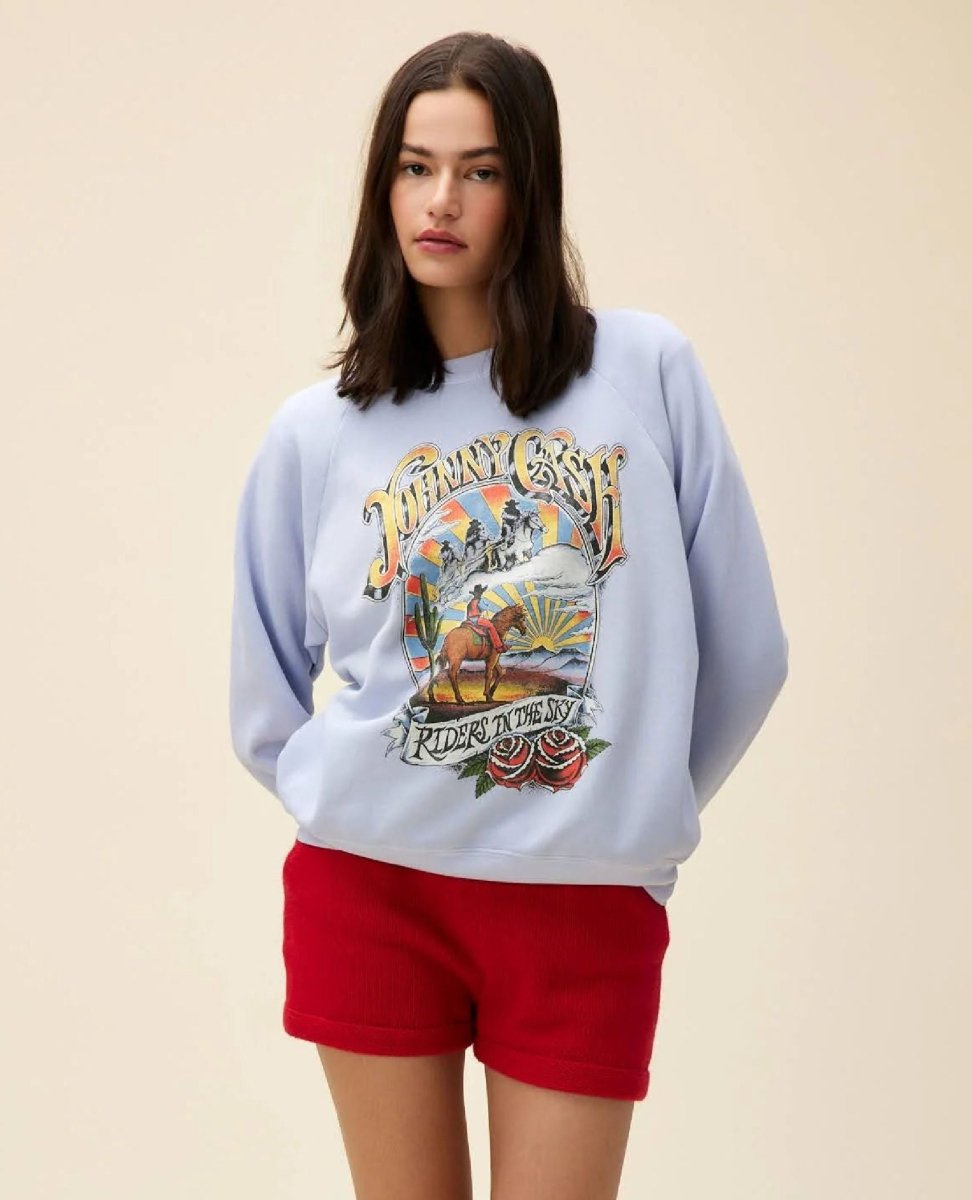 Johnny Cash Lavender Sky Vintage Sweatshirt - clearpathherbicide