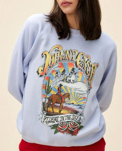 Johnny Cash Lavender Sky Vintage Sweatshirt - clearpathherbicide