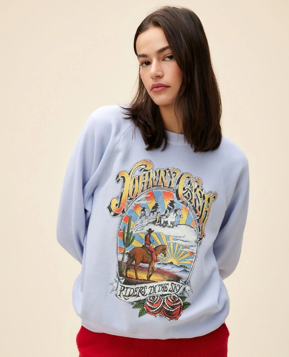 Johnny Cash Lavender Sky Vintage Sweatshirt - clearpathherbicide