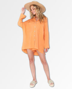 Johns Button Down Shirt Orange Bestseller - clearpathherbicide