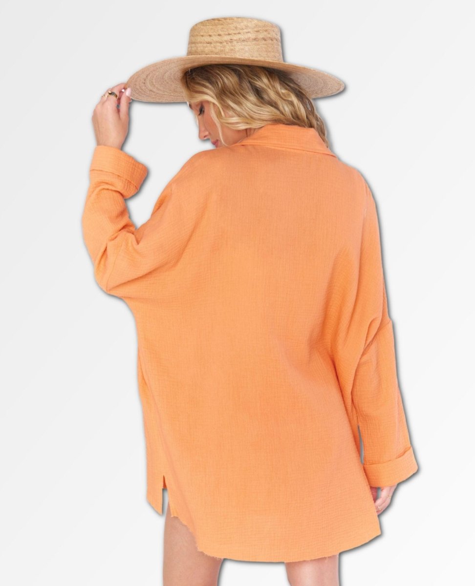 Johns Button Down Shirt Orange Bestseller - miamidrugpossession