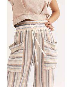 Jones Beach Wide Leg Pant Blue Combo - miamidrugpossession