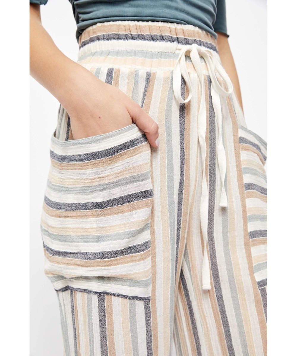 Jones Beach Wide Leg Pant Blue Combo - miamidrugpossession