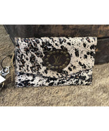 Jordan Wristlet Distressed Speckled Cow - miamidrugpossession