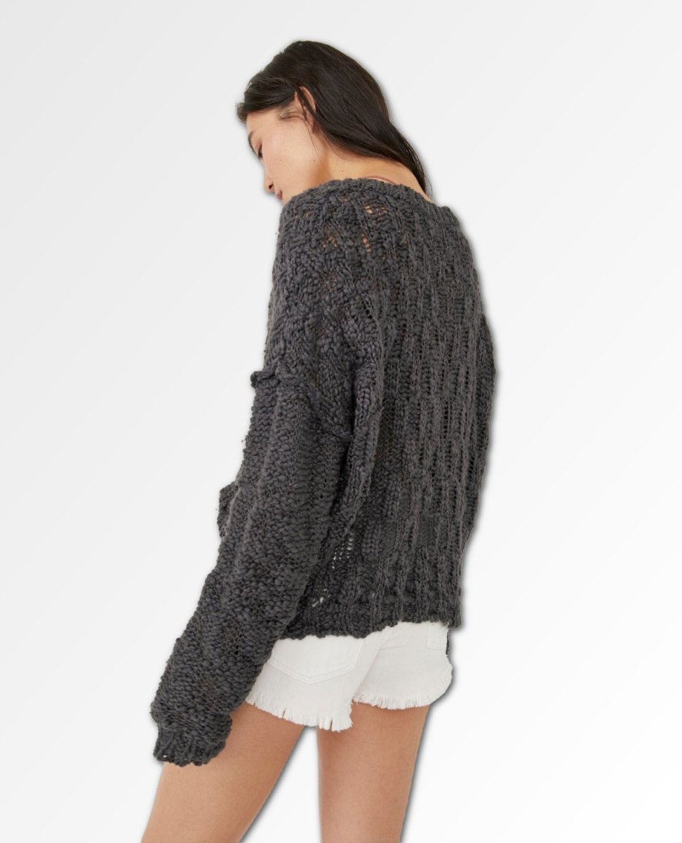 Josephine Pullover Sweater Charcoal - miamidrugpossession