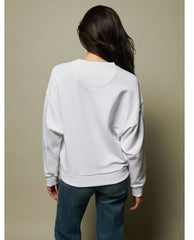 Jovie Classic Sweatshirt White - PINK ARROWS