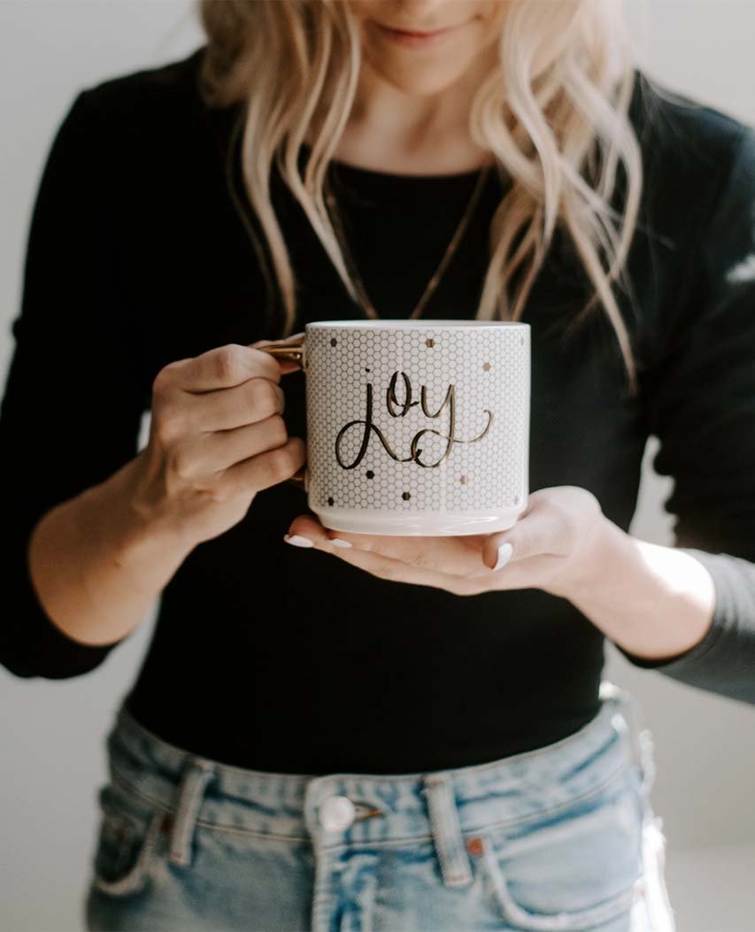 Joy Tile Coffee Mug - PINK ARROWS