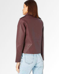 Julia Vegan Zip Jacket Cordovan - PINK ARROWS