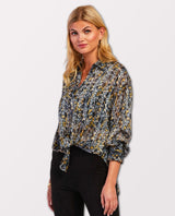 Julietta Gold Button Down - miamidrugpossession