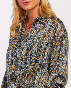 Julietta Gold Button Down - miamidrugpossession