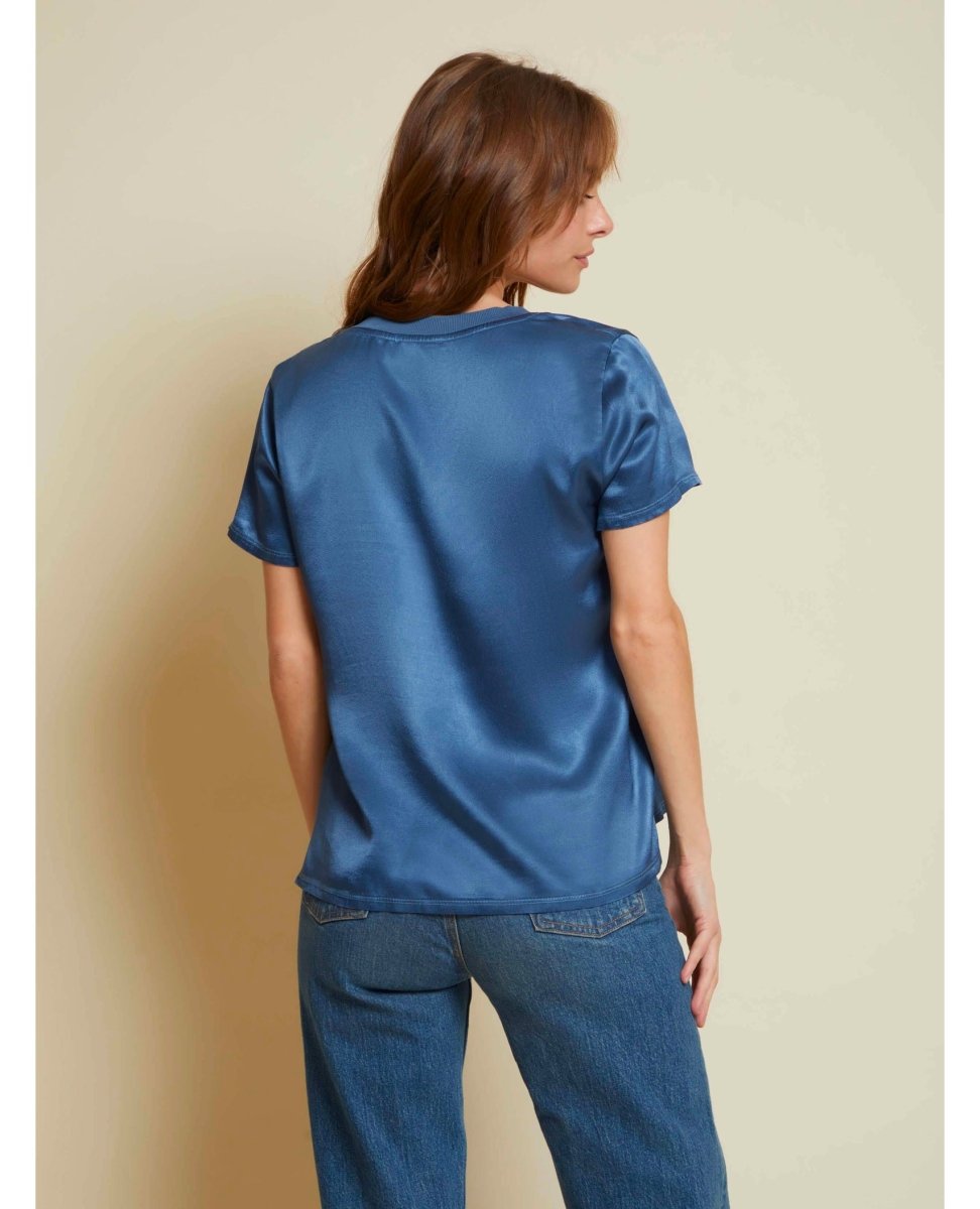 June Sateen V - Neck Atlantic - miamidrugpossession