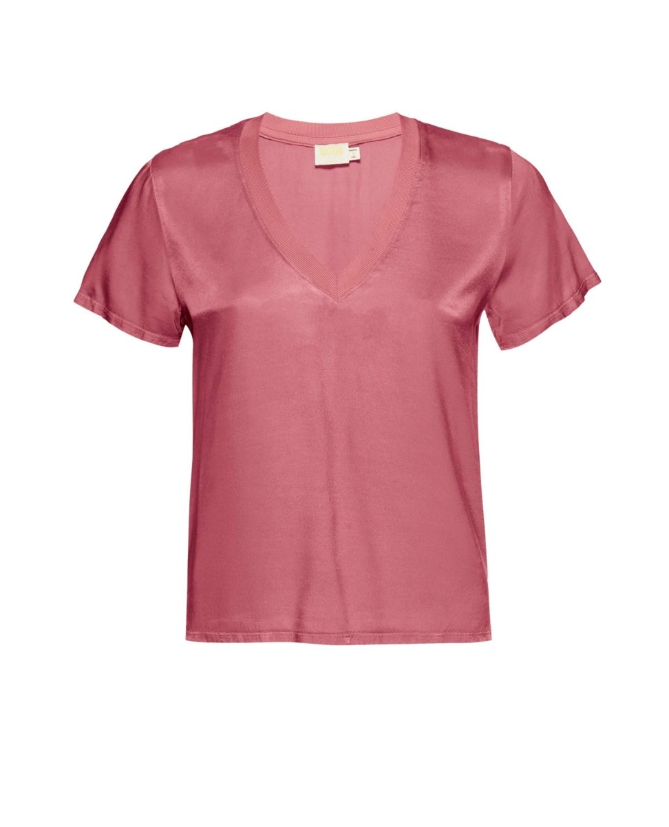 June Sateen V - Neck Rose - miamidrugpossession