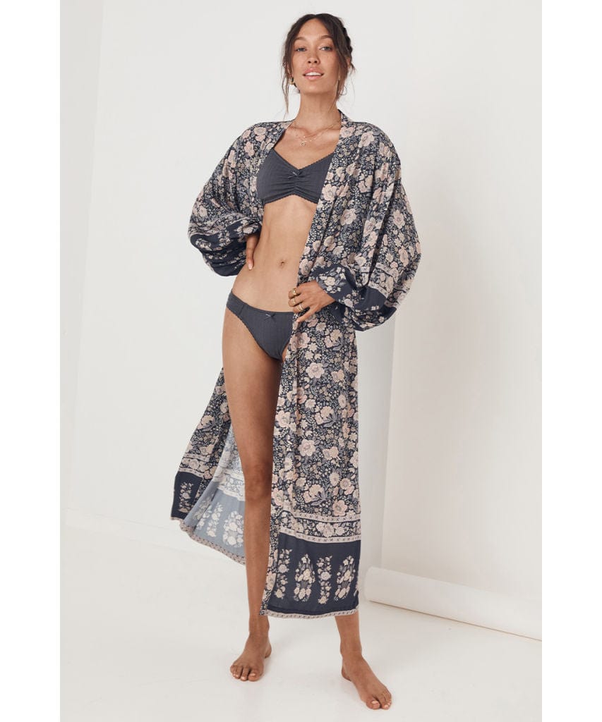 Juniper Duster Kimono Charcoal - miamidrugpossession