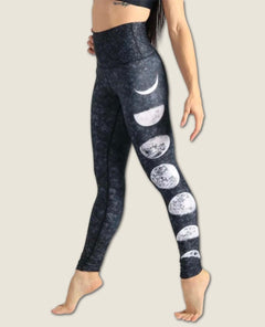 Just a Dark Moon Phase Printed Yoga Legging - clearpathherbicide