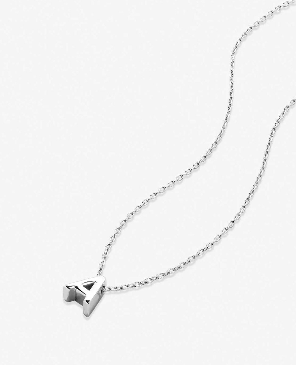 Just for You Initial Necklace Silver - miamidrugpossession