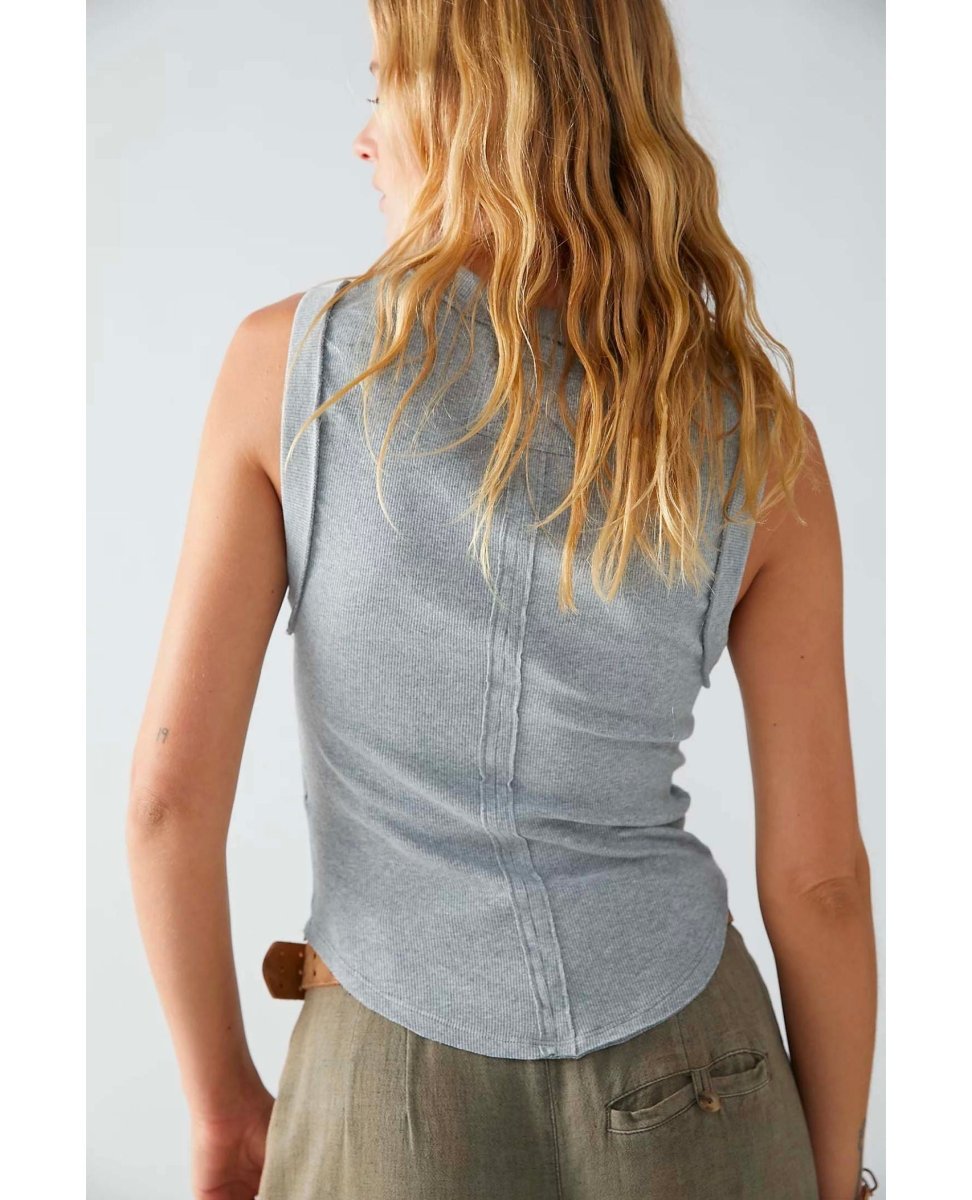 Kate Tank Heather Grey - PINK ARROWS