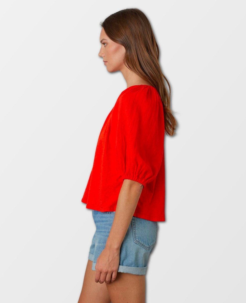 Katy Raglan Sleeve Top Cardinal - miamidrugpossession