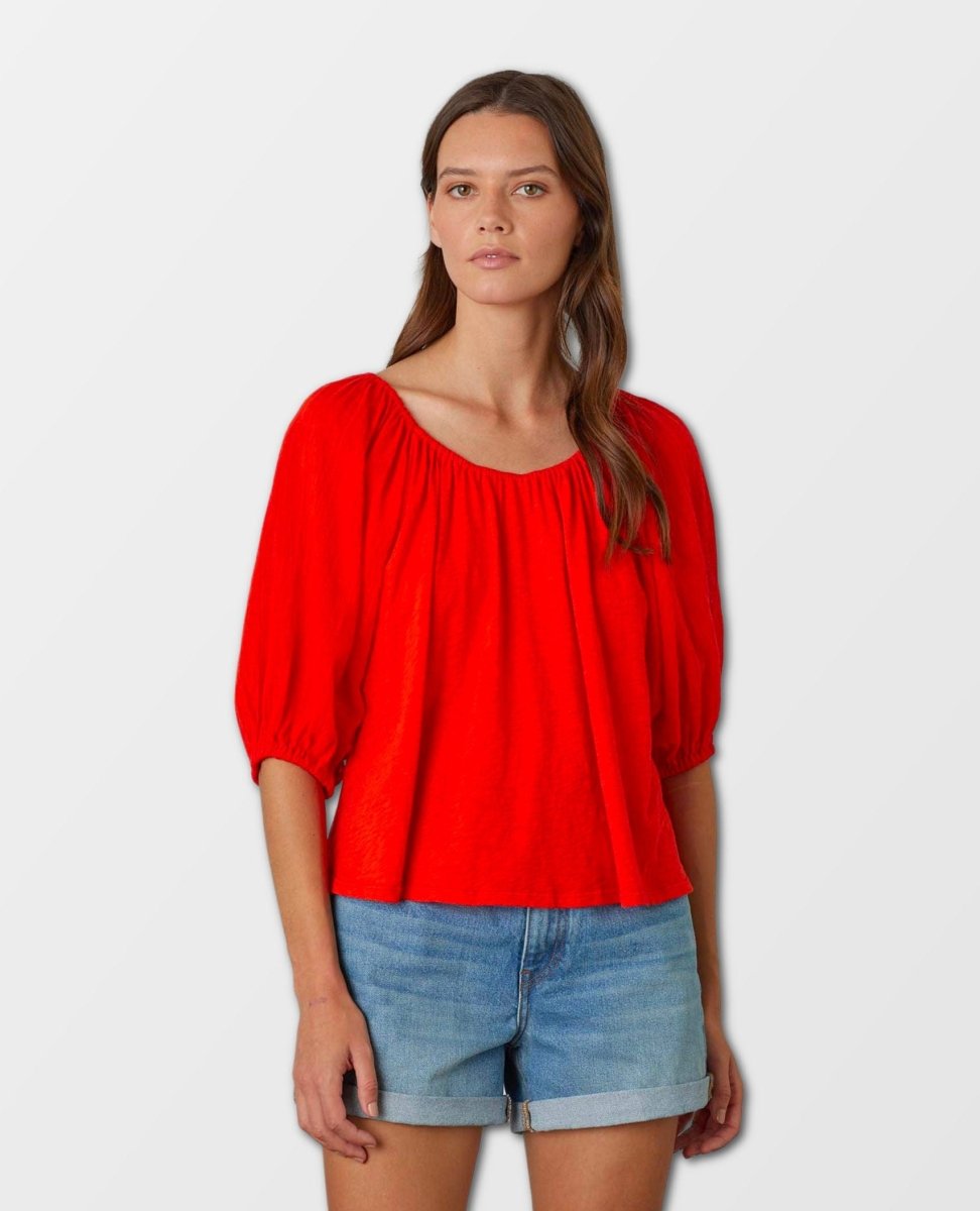 Katy Raglan Sleeve Top Cardinal - miamidrugpossession